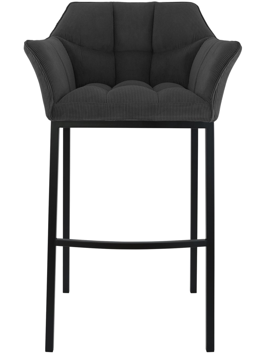 Banqueta alta Damaso B Cord com estrutura de 4 pés, cinza escuro