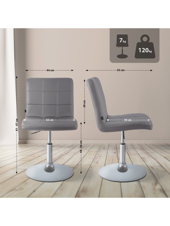 Cadeira Ricky couro sintético, cinza Cadeira Ricky couro sintético, cinza