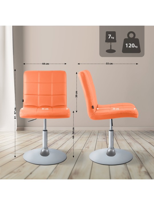 Cadeira Ricky couro sintético, laranja