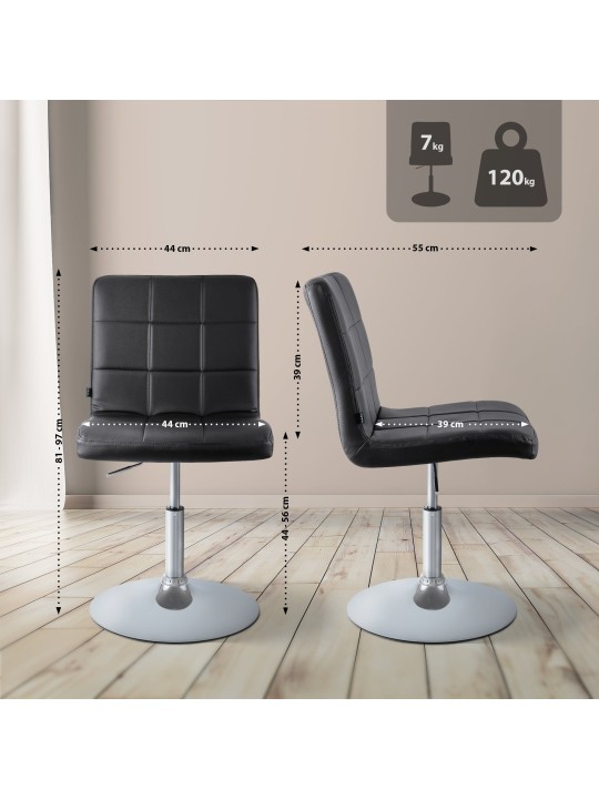 Cadeira Ricky couro sintético, preto