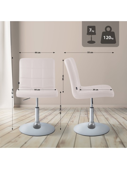 Cadeira Ricky couro sintético, branco Cadeira Ricky couro sintético, branco