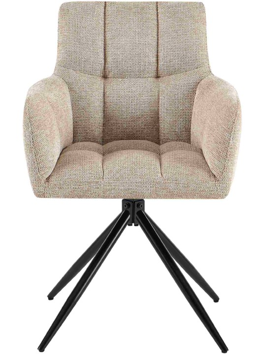 Cadeira da sala de jantar tecido Jonah, castanho claro