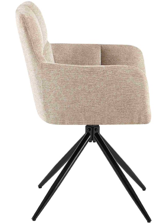 Cadeira da sala de jantar tecido Jonah, castanho claro