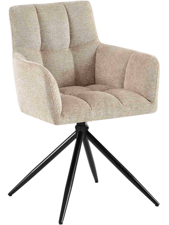 Cadeira da sala de jantar tecido Jonah, castanho claro