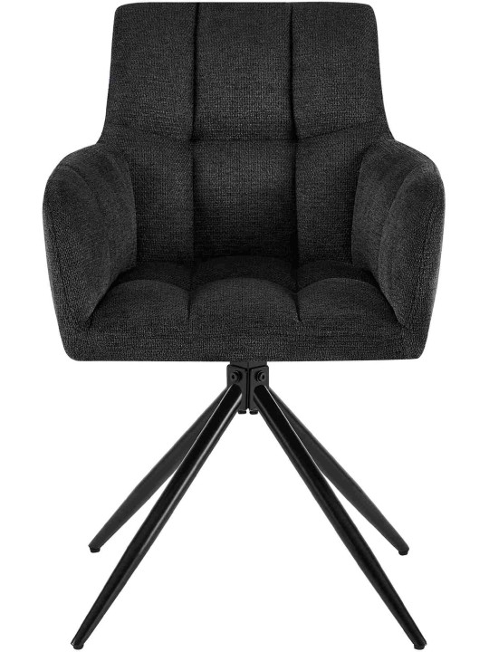 Cadeira da sala de jantar tecido Jonah, preto