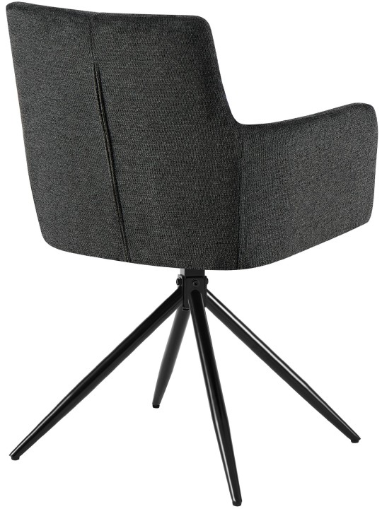 Cadeira da sala de jantar tecido Jonah, preto