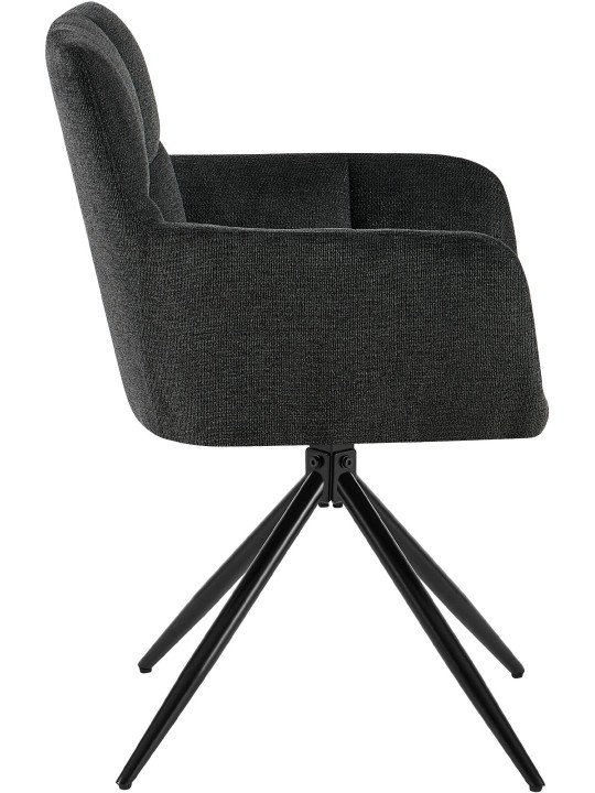 Cadeira da sala de jantar tecido Jonah, preto