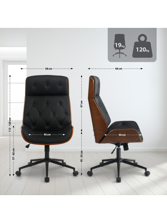 Cadeira de escritório Martil nogueira/, preto