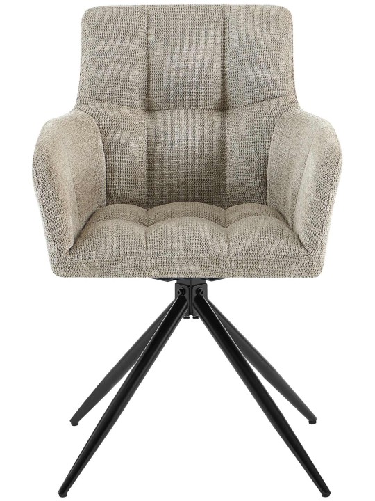 Conjunto de 2 cadeiras de jantar Jonah em tecido, taupe Conjunto de 2 cadeiras de jantar Jonah em tecido, taupe