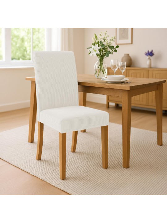 Cadeira da sala de jantar Ina Cord luz antiga, creme