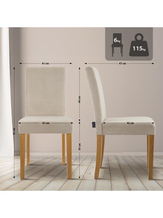 Cadeira da sala de jantar Ina Cord luz antiga, castanho claro