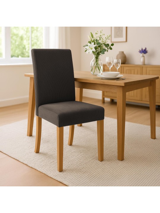 Conjunto de 2 cadeiras para sala de jantar Ina Cord luz antiga, castanho Conjunto de 2 cadeiras para sala de jantar Ina Cord luz antiga, castanho