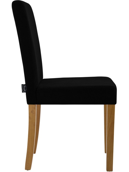 Cadeira da sala de jantar Ina Cord luz antiga, preto