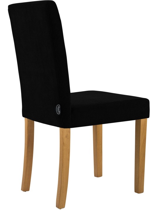 Cadeira da sala de jantar Ina Cord luz antiga, preto