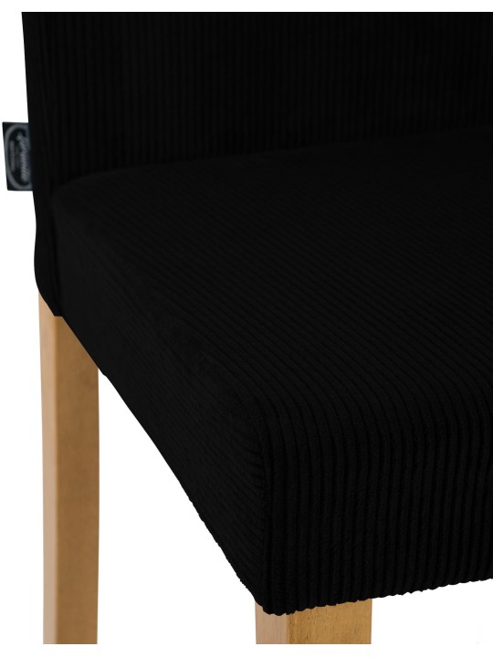 Cadeira da sala de jantar Ina Cord luz antiga, preto