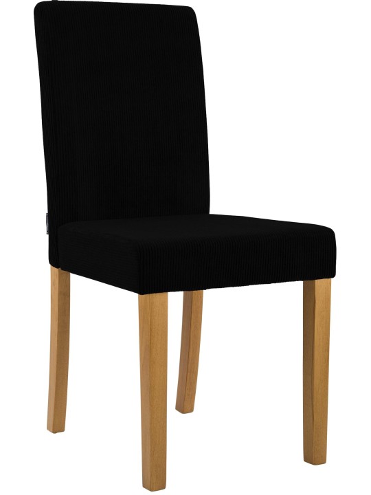 Cadeira da sala de jantar Ina Cord luz antiga, preto