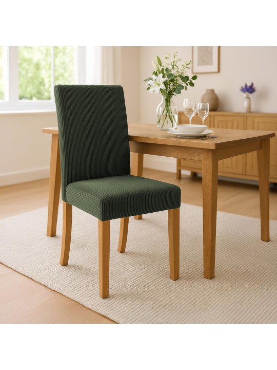 Cadeira da sala de jantar Ina Cord luz antiga, verde