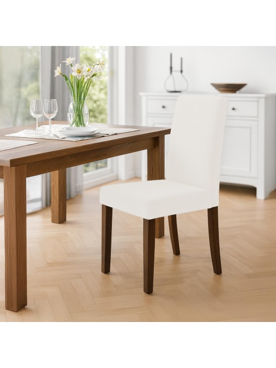 Cadeira da sala de jantar Ina Cord antigo escuro, creme