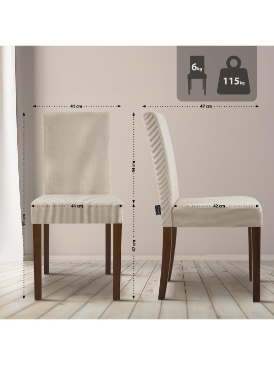 Cadeira da sala de jantar Ina Cord antigo escuro, castanho claro