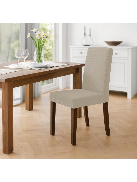 Cadeira da sala de jantar Ina Cord antigo escuro, castanho claro