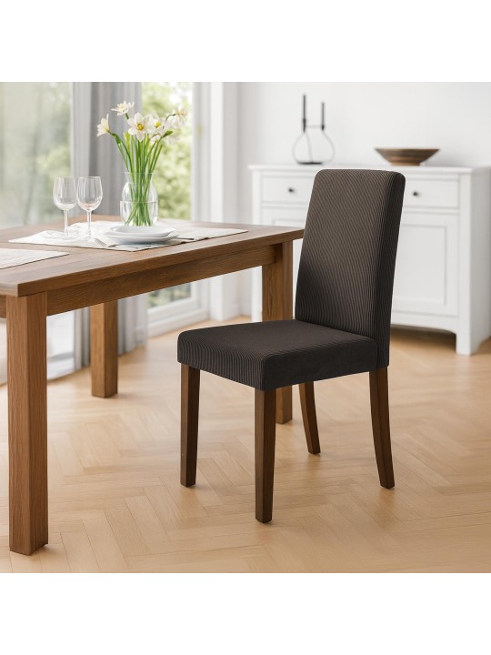 Cadeira da sala de jantar Ina Cord antigo escuro, castanho