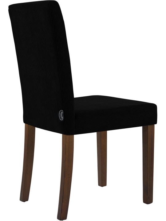 Cadeira da sala de jantar Ina Cord antigo escuro, preto