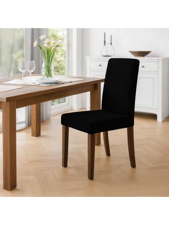 Cadeira da sala de jantar Ina Cord antigo escuro, preto