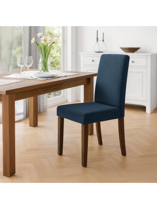 Cadeira da sala de jantar Ina Cord antigo escuro, azul