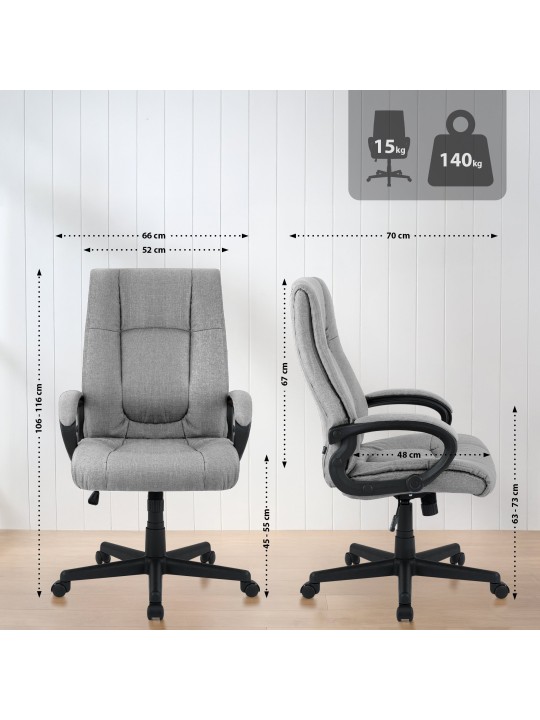 Cadeira de escritório XL tecido Sparta, cinza