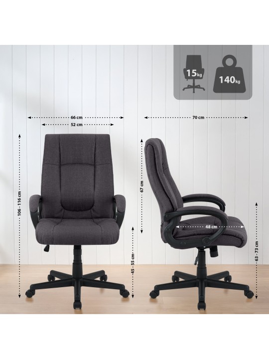 Cadeira de escritório XL tecido Sparta, preto