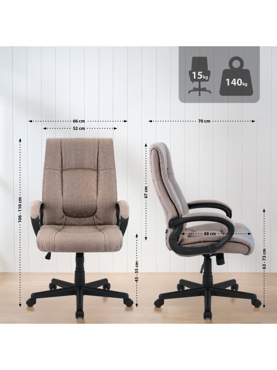 Cadeira de escritório XL tecido Sparta, taupe