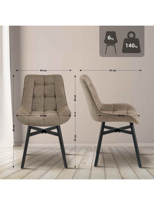 Cadeira Colby tecido, taupe Cadeira Colby tecido, taupe