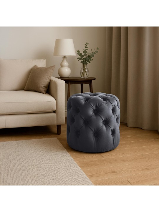 Banqueta Drancy Veludo M, cinza escuro