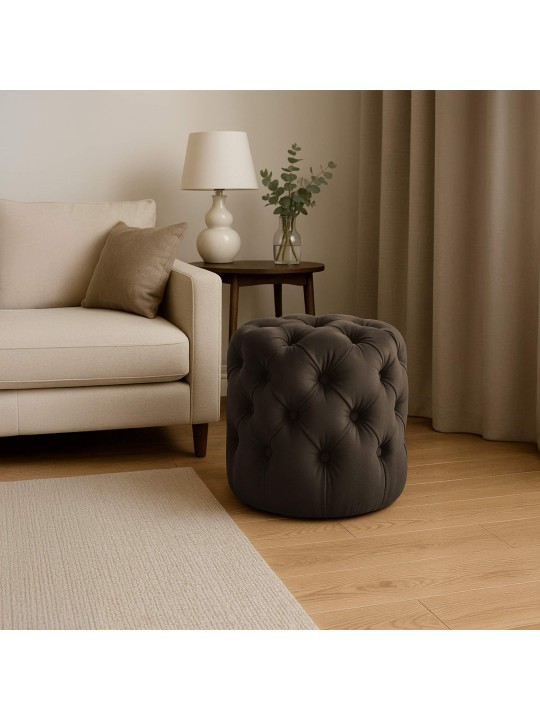 Banqueta Drancy Veludo M, castanho escuro Banqueta Drancy Veludo M, castanho escuro
