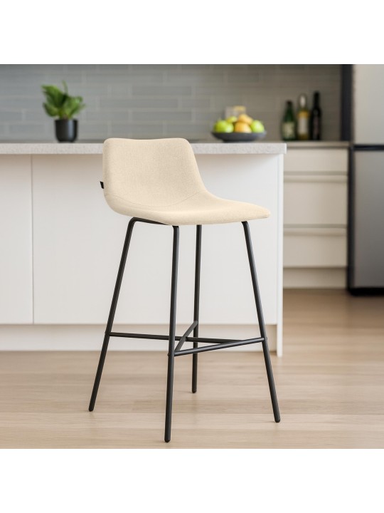 Banqueta alta tecido Altona, creme