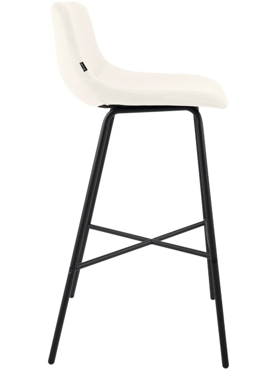 Banqueta alta Altona veludo, creme