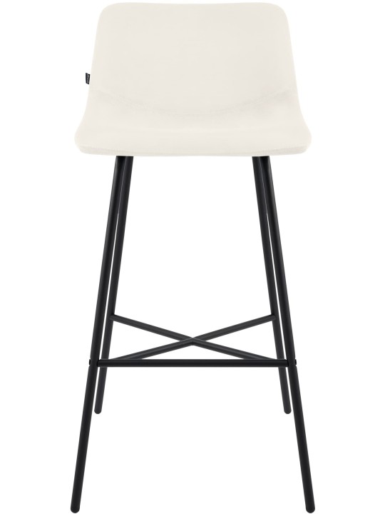 Banqueta alta Altona veludo, creme