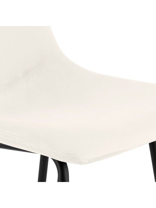 Banqueta alta Altona veludo, creme