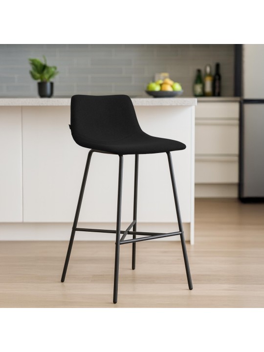 Banqueta alta tecido Altona, preto