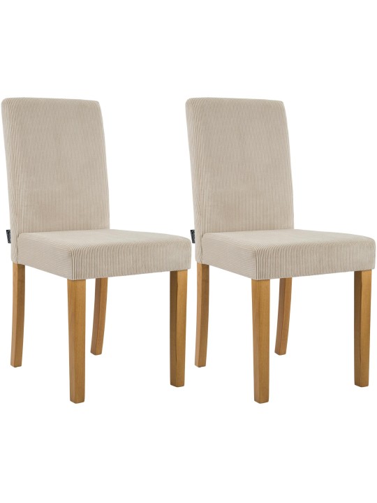 Conjunto de 2 cadeiras para sala de jantar Ina Cord luz antiga, castanho claro Conjunto de 2 cadeiras para sala de jantar Ina Cord luz antiga, castanho claro