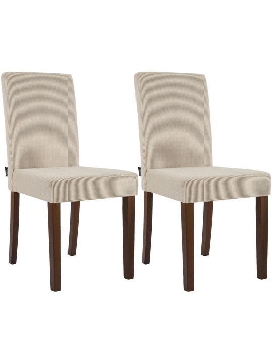 Conjunto de 2 cadeiras para sala de jantar Ina Cord antigo escuro, castanho claro Conjunto de 2 cadeiras para sala de jantar Ina Cord antigo escuro, castanho claro