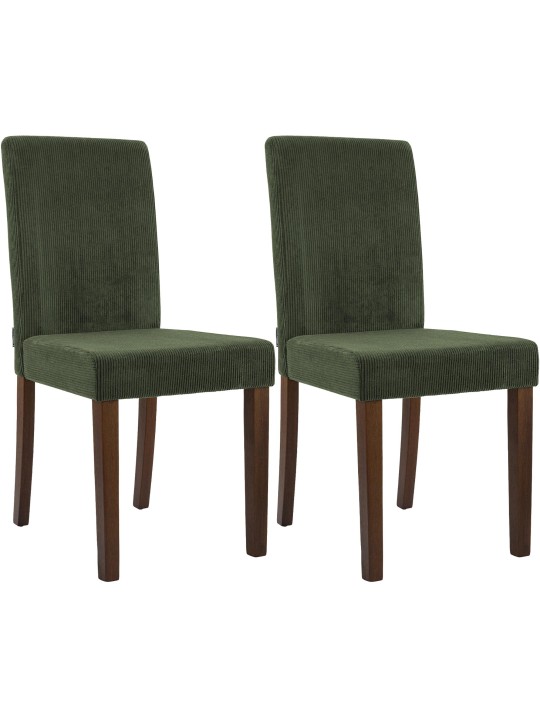 Conjunto de 2 cadeiras para sala de jantar Ina Cord antigo escuro, verde Conjunto de 2 cadeiras para sala de jantar Ina Cord antigo escuro, verde