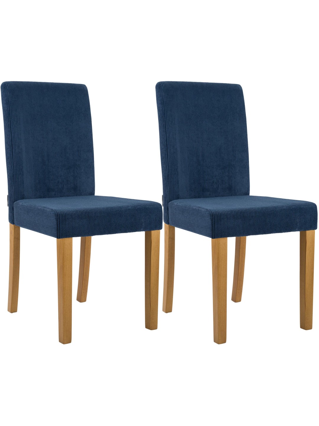 Conjunto de 2 cadeiras para sala de jantar Ina Cord luz antiga, azul