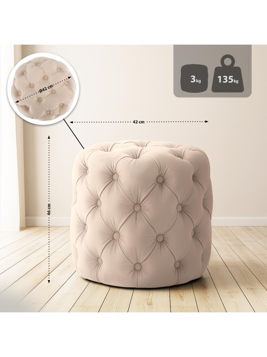 Banqueta Drancy Veludo M, creme Banqueta Drancy Veludo M, creme