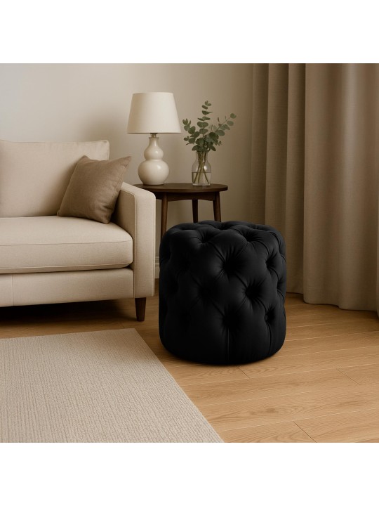 Banqueta Drancy Veludo M, preto