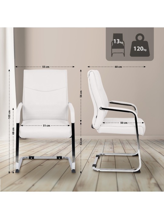 Conjunto de 2 cadeiras para visitantes Hobart, branco