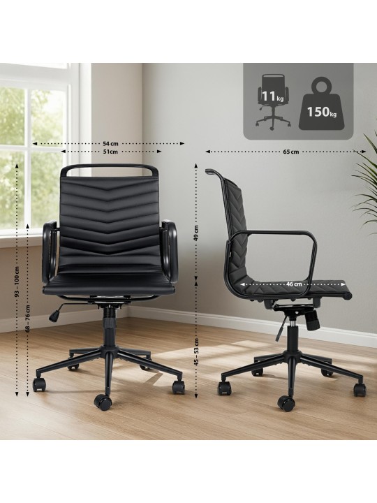 Cadeira de escritório Bakers de couro sintético, preto