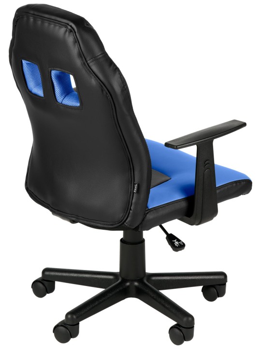 Cadeira de escritório infantil divertida, preto/azul