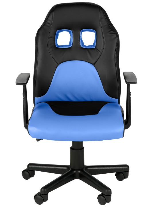 Cadeira de escritório infantil divertida, preto/azul