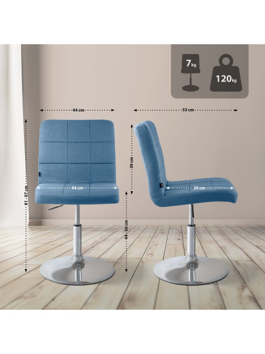 Cadeira Ricky tecido, azul